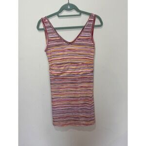 Title Nine Frances Dress Red Striped Sz S Athleisure Moisture wicking